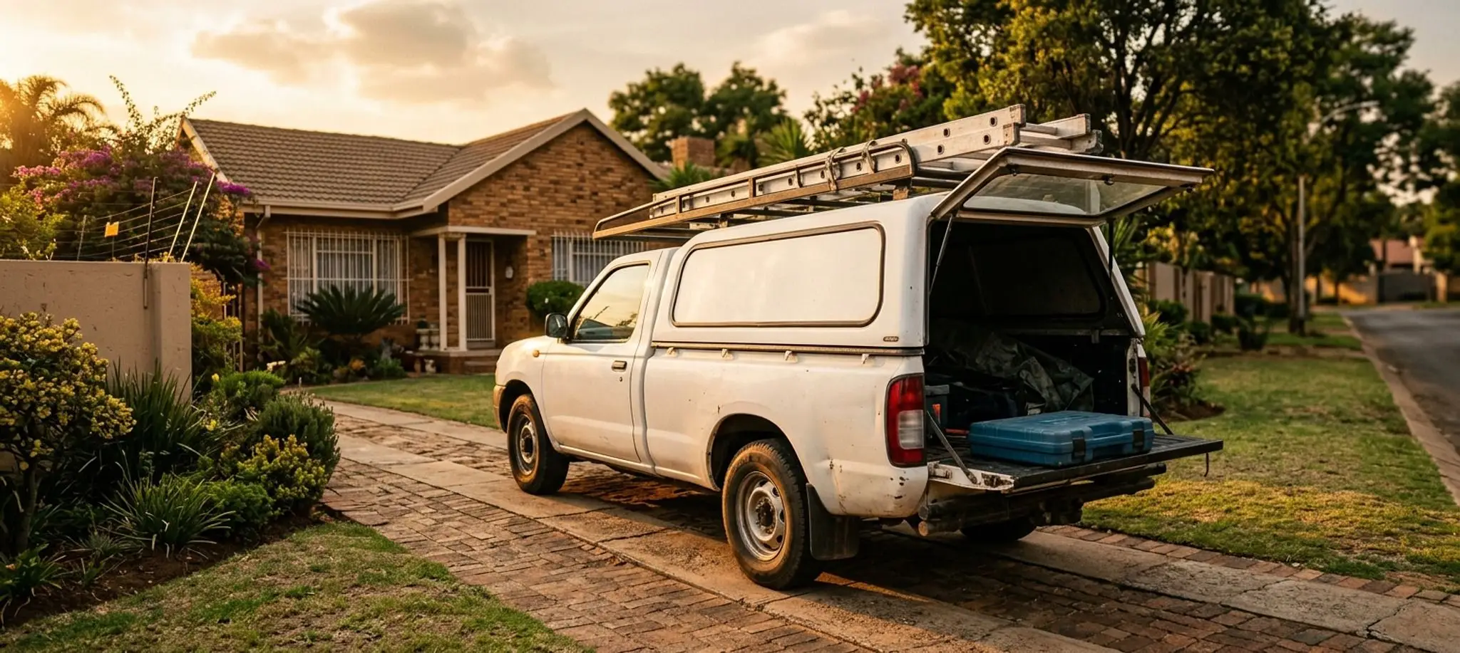 Bakkie and board, on site