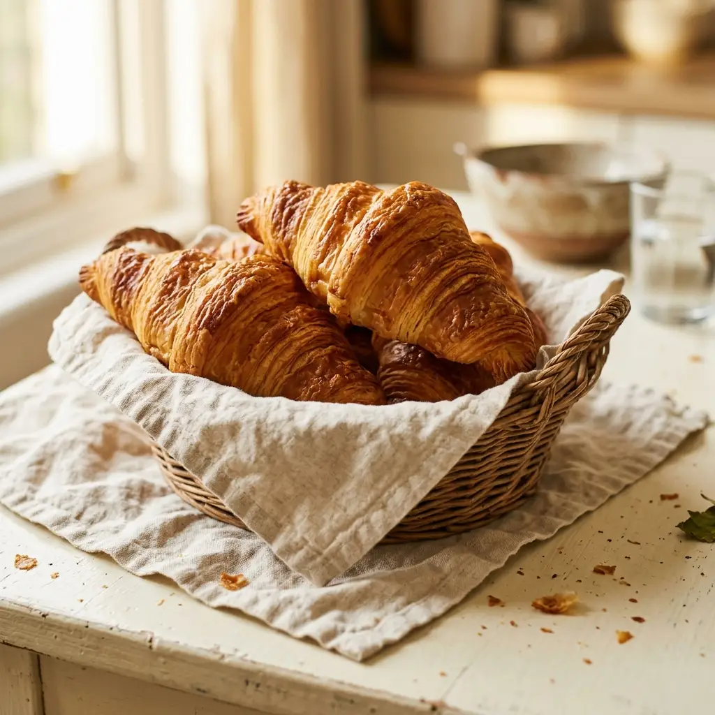 Croissants in a basket